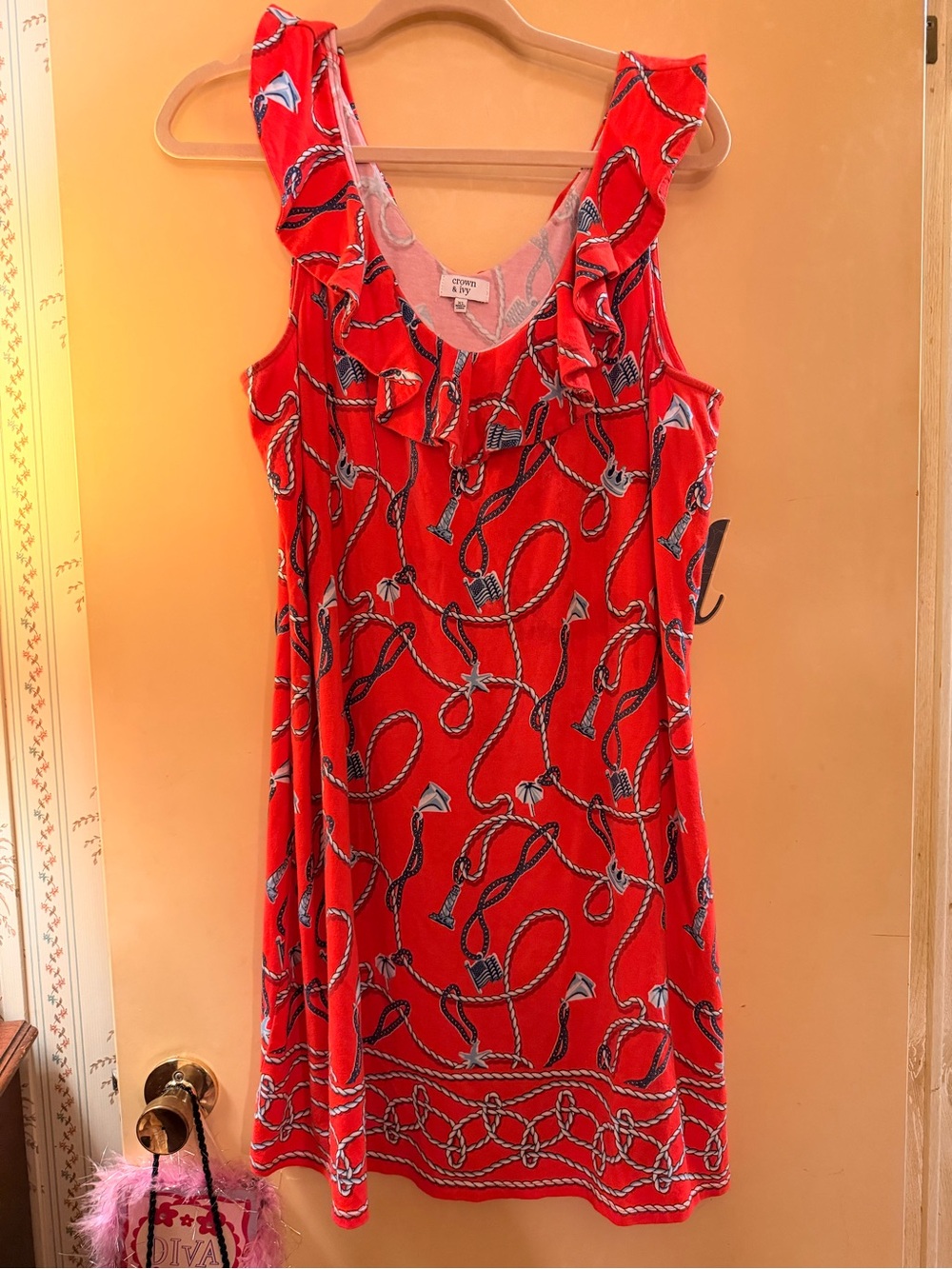 crown & ivy Red Rope-Print Ruffle Sundress - Picture 2 of 4